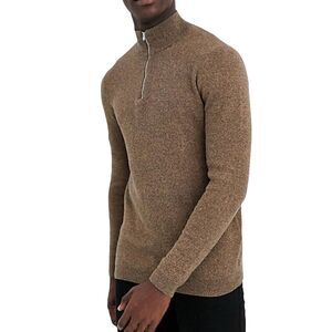 ASOS DESIGN Men’s Tan Twist Half Zip Sweater Size Large
